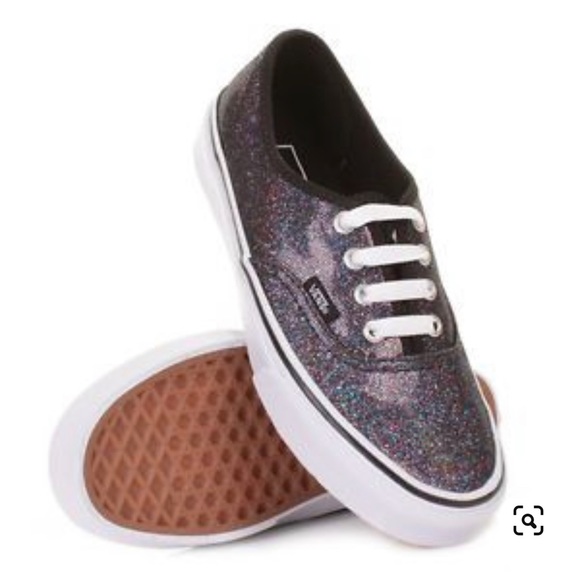 Vans Classics Black Iridescent Glitter Lace Up Sneakers NWT - Picture 9 of 9